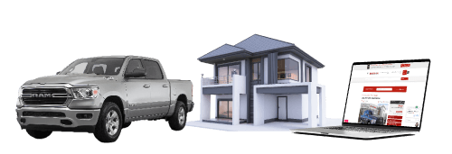 Truck House and Computer Image For Banner